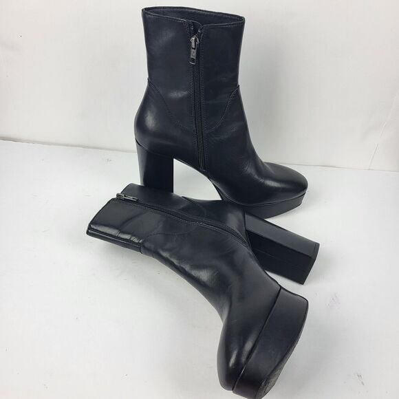 Ash Ankle Boots Block Heel Leather Black Size Size 40 EU. Size 10 US. - Picture 13 of 16